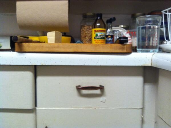 MessMagazine's tweet photo. Making pad thai tonight. Yes, that is a piece of rice stick noodle stuck on the drawer. http://t.co/Z9hpSmkzMi