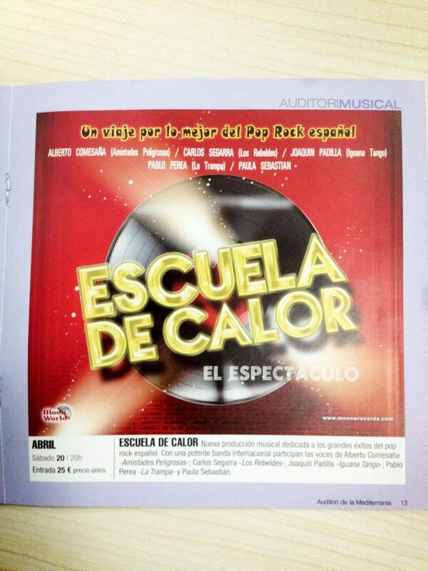 JoaquinIguana's tweet photo. Hoy ensayos generales de Escuela de Calor. Estreno de gira mañana en La Nucia http://t.co/MAti2CKGSN