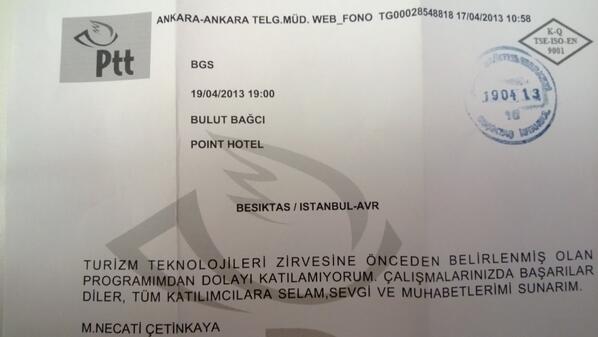 Elazığ Milletvekili Mehmet Necati Çetinkaya'ya, #TTZ2013'e destek veren nazik mesajı için teşekkürler <a href="/Necatictinkaya/">gibolaina</a>