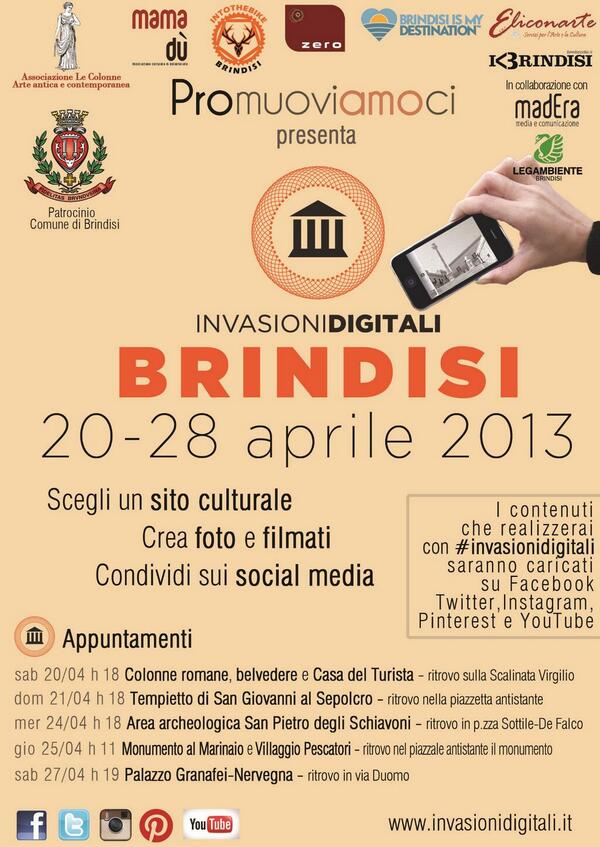 #invasionidigitali a Brindisi
-1
facebook.com/events/1477079…
