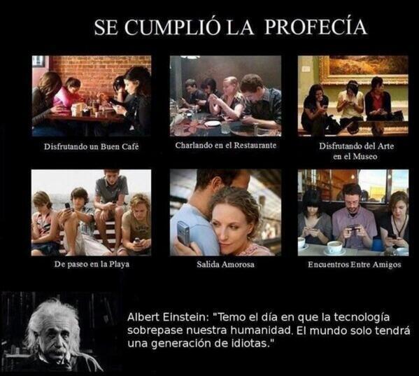 YaFilosofia's tweet photo. Se cumplió la profecía de Albert Einstein. http://t.co/nOfqSn5O27