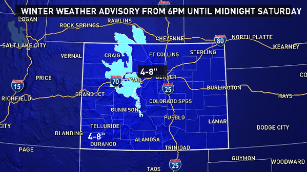 9NEWSWeather's tweet photo. If you're like me and heading to the mountains this weekend, we have more snow in the forecast for you! #9wx http://t.co/y6ynoGvHIs