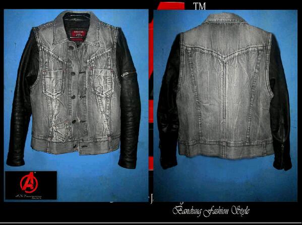 55 Model Jaket Jeans Kombinasi Kulit Terbaru