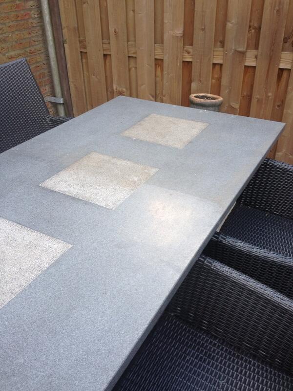 Voor/na Werkt wel dat #lithofin allex. Nu bij een bestelling van 1 liter GRATIS 0,5 liter lithofin buitenhuisreiniger