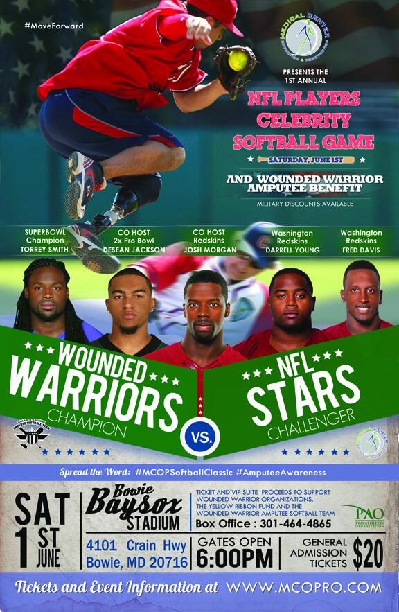 JamesSanders36's tweet photo. @Rachel__Nichols  NFL Players VS Wounded Warrior Amputee Softball 6/1 Bowie MD! Media @torrey_charles  http://t.co/js2r0DHZtE