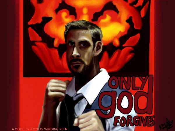 Et voici mon dessin, en honneur au nouveau film du réalisateur de Drive : Only God Forgives