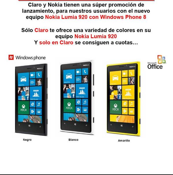 centracomsa's tweet photo. Nuevo Nokia Lumia 920 http://t.co/Xw6W4gKUD9