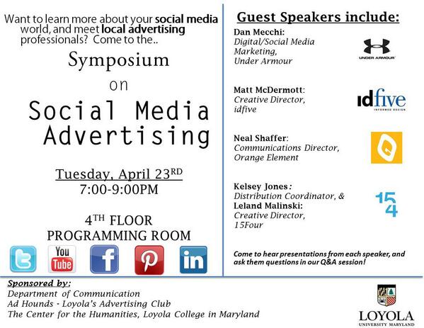 CM350's tweet photo. Great chance to learn about social media advertising from Under Armour, idfive, 15Four, and Orange Element! Apr. 23. http://t.co/T4PsCqjy5V