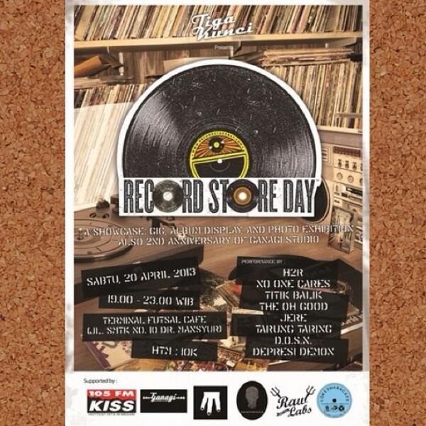 Record Store Day. Hari ini, jam 7. Di Terminal Futsal Cafe. Ada Ganagi bagi2 voucher 50Ribu loh. Be there guys!
