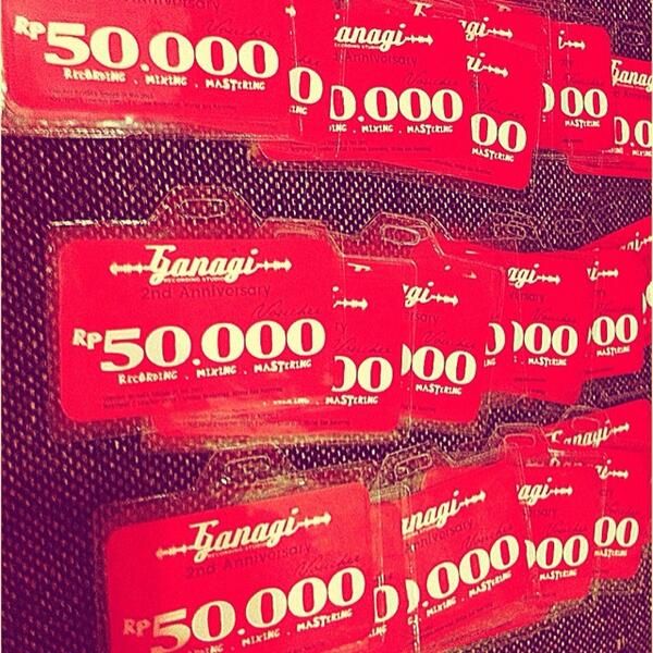 Voucher Disc. Recording.Mixing.Mastering snilai 50Ribu.Dtg ya ke Record Store Day. Hari ini jam 7.Di Terminal Futsal