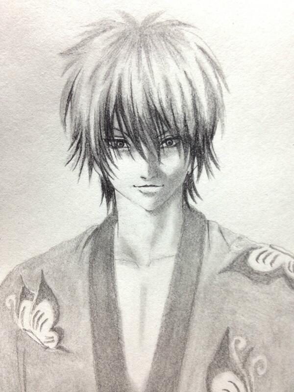 鉛筆シャーペン絵 銀魂の高杉晋助の包帯を取ってみました Http T Co P5dacpchl5