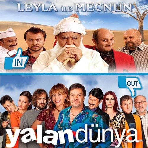 In_And_Out_'s tweet photo. Leyla İle Mecnun IN! / Yalan Dünya OUT! http://t.co/e6oGclcKHR