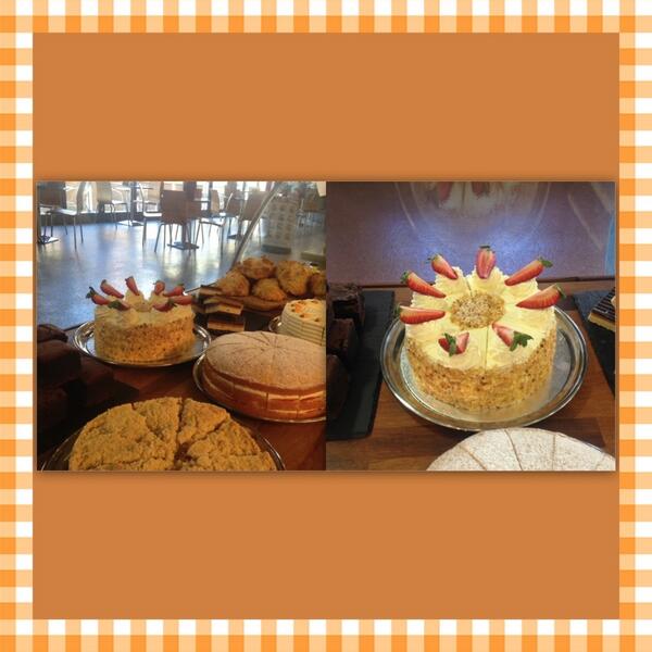 We have some new delicious cakes today! Including our delicious home-made Victoria sponge taking center stage!