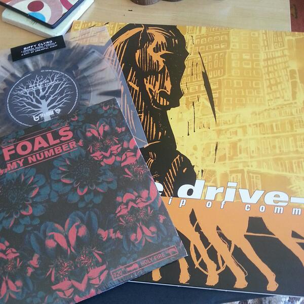 Donwheelay's tweet photo. Record store day haul @recordstoreday @AtTheDriveIn @foalsfoalsfoals @BiffyClyro #happy http://t.co/5fof1jBrnV