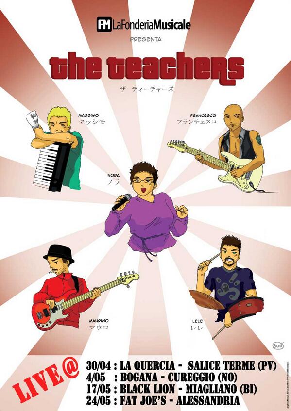 FrankBenotti's tweet photo. Ecco i prossimi live dei " The Teachers" !!!! http://t.co/dOgKwm52TT