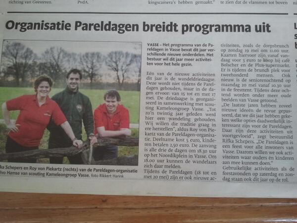 #wandelen in #Vasse ? kom naar de #wandeldriedaagse van @pareldagenvasse vanaf 15 #mei check pareldagenvasse.nl