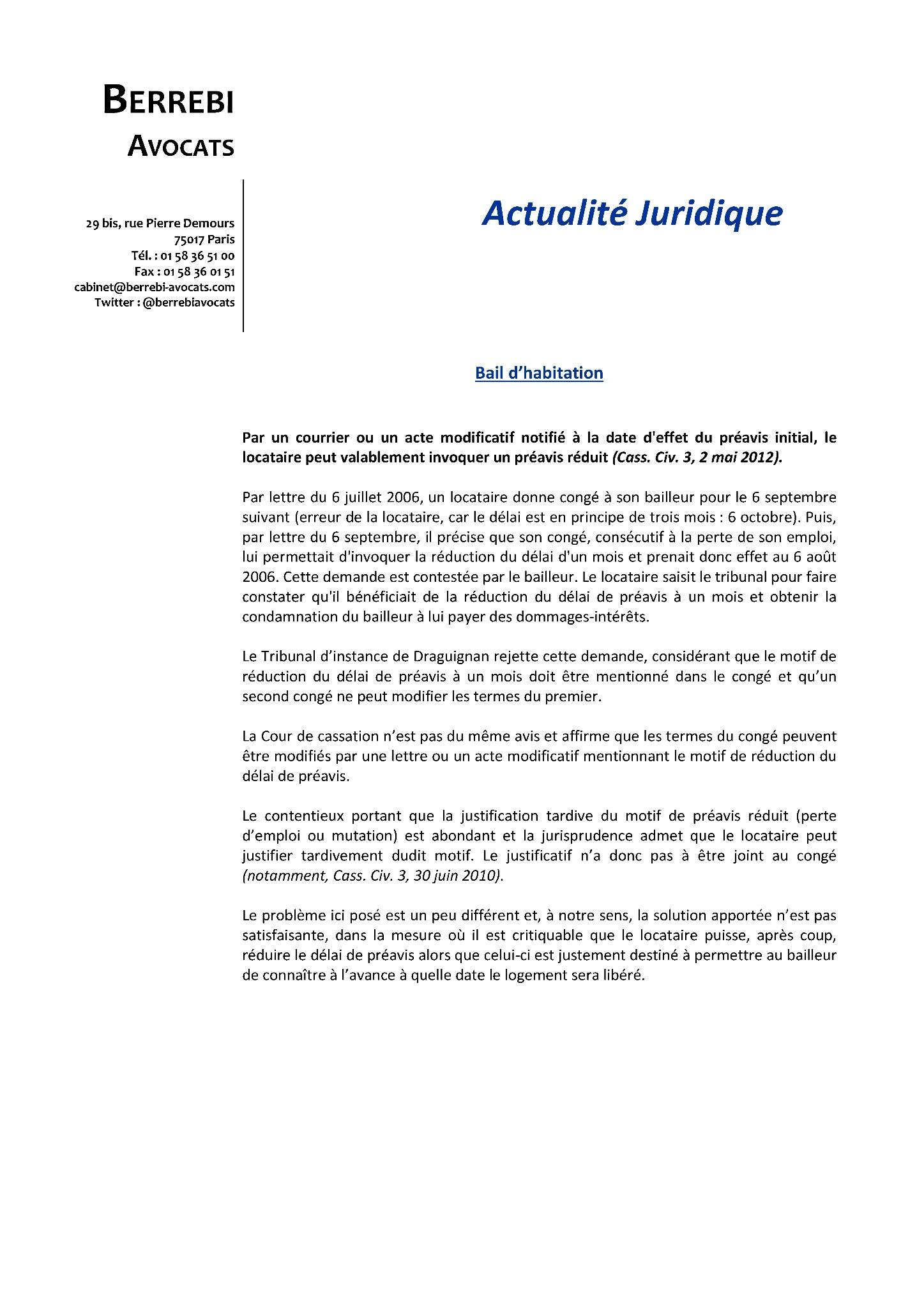 Berrebi Avocats On Twitter Baildhabitation Le Locataire