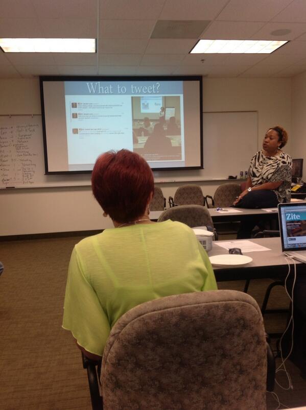 barbgia's tweet image. In twitter training with @pmtrainer with #OCSTC