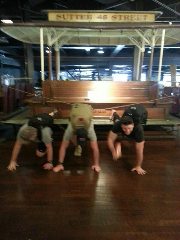 RuckSluts's tweet photo. @JCA_cadre #ricearoni #cable car museum #cool points #find a pole #pushups http://t.co/pk1jer2Cej