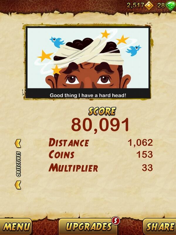 khatumo's tweet photo. I got 80091 points while escaping from a Giant Demon Monkey. Beat that! http://t.co/l0pRovsIdE http://t.co/dKf6BbQ9Fn