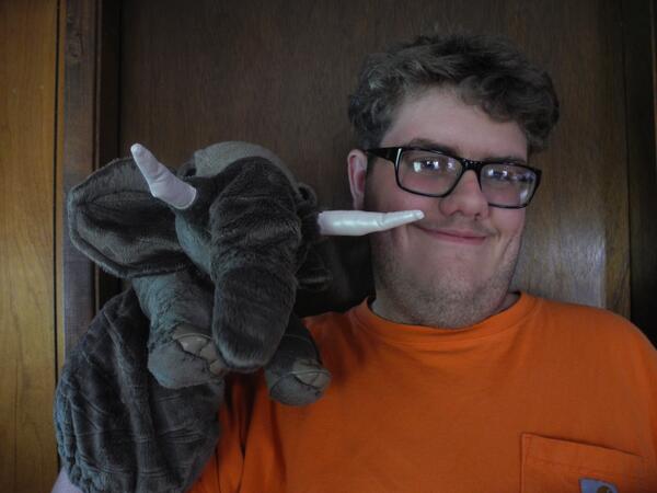 TwitWittyVal's tweet image. Zak and Finn, the #ElephantPuppet!!