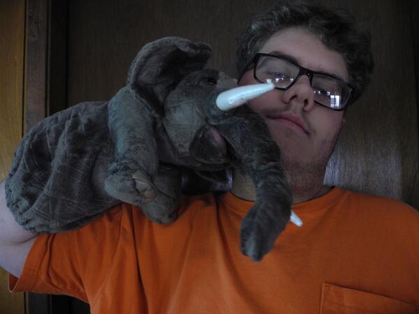 TwitWittyVal's tweet image. If loving an #ElephantPuppet is wrong, Zak doesn&apos;t want to be right.....