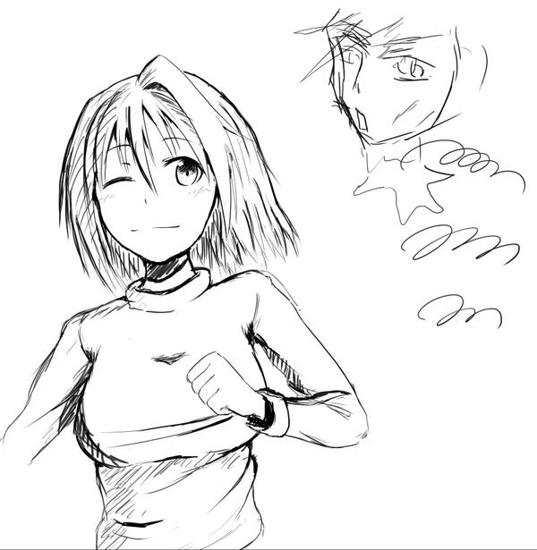 スカルガールズが過疎すぎて対戦相手と当たらねーからその間に描いたアルクェイドと、寝起き5秒以内にレストランのグランドメニューで朝食を決めないといけないのに決めれなかったショックのあまり錯乱する切嗣 