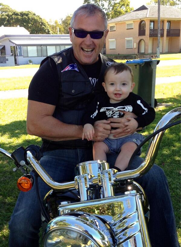 Almost big enough to ride with grandad!