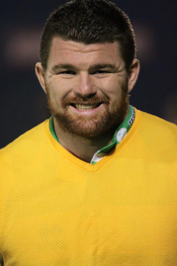Happiness is!  Michele Rizzo at the end of Benetton's 30-10 victory over Edinburgh on