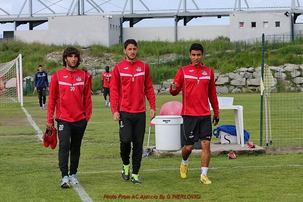 ACAjaccio's tweet image. Antò #Lippini, @JBPierazzi8 et @Benj0308 à l'entraînement