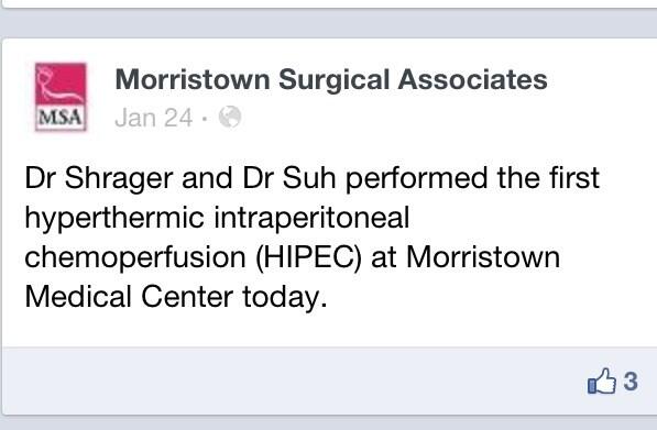 HIPECSurgery's tweet image. Dr. Brian Shrager, Dr. Aaron Chevinsky and Dr. Suh have brought the HIPEC to New Jersey! #HIPEC