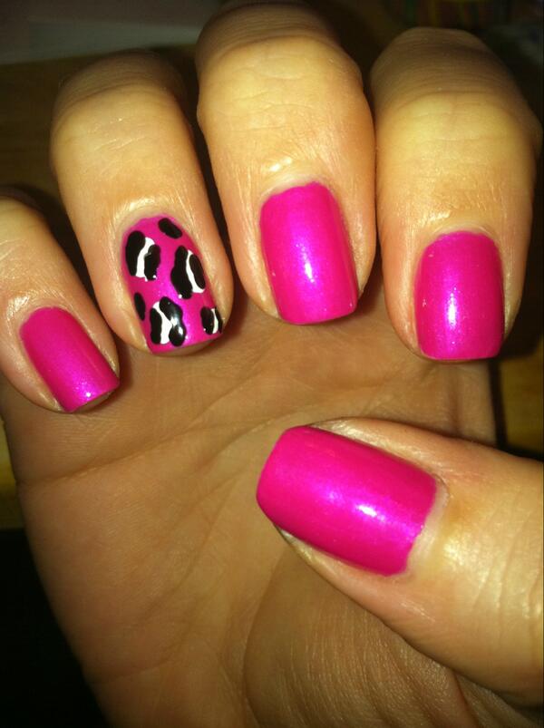 Decided to try the popular leopard print accent nail today...Success! And, surprisingly, I like it!!