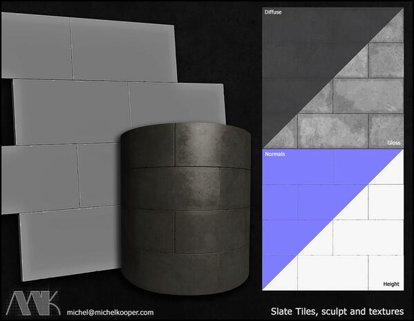 MichelKooper's tweet image. And another, simpler, large floortiles #zbrush #Cryengine3