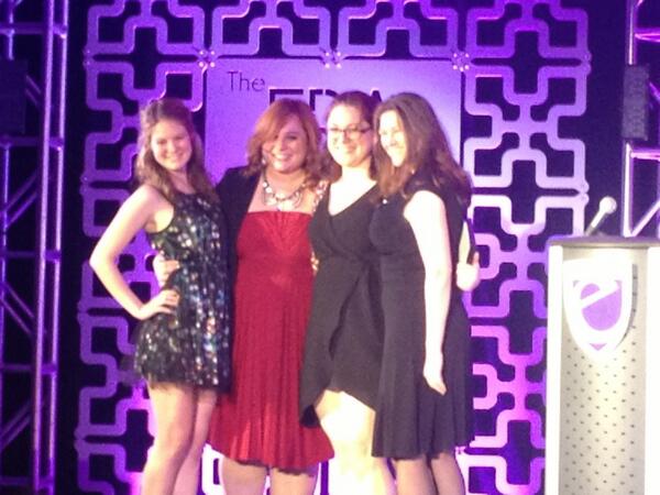 Emily Enters, Sharon Duffy, &amp; Mady Scolnick, present the Orientation Leader of the Year Award to Heather Wise!