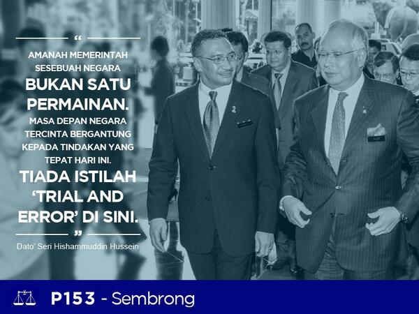 RT <a href="/HishammuddinH2O/">Hishammuddin Hussein 🇲🇾</a>: Kalau setuju retweet ini. #betternation #BNBaru #Transformasi #Najib4PM