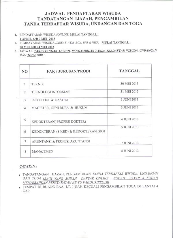 itmaranatha's tweet photo. #wisudaJuni Jadwal pendaftaran wisuda (tanda tangan ijazah, pengambilan tanda terdaftar wisuda, undangan &amp; toga). :) http://t.co/zgh92xkXDL