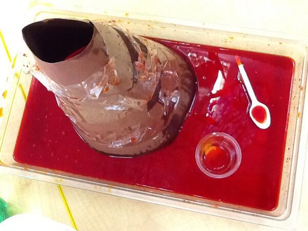 There were so many bubbles from our volcano!