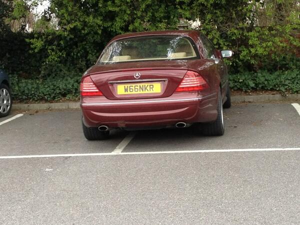 W66NKR displaying Inconsiderate Parking