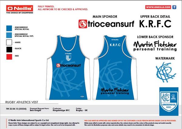 gregersp10's tweet photo. KRFC Summer vest design #fresh #rugby http://t.co/jU9TNT6T4t