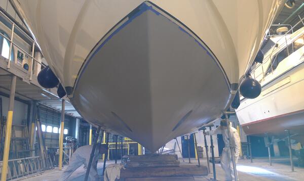 1st coat of #osmosis protection , 5 boats to go.