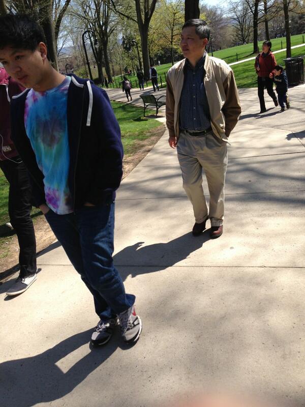 CampusTourDads's tweet photo. Here we have a Dad who slowly worked his way to the back of the line. "Where's the bar with the Monday specials?!" http://t.co/b8ahHEl9O4