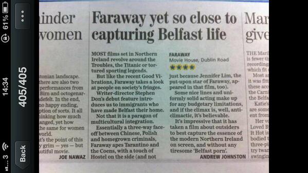 farawaythemovie's tweet photo. @textfilms @JacekD74 @xanadujenn @danielfyork @Dana__Kane @allieray39 @CarlJamesBest @BelfastFilmFes1 @BelTel Thanks! http://t.co/LxNeVWexaa