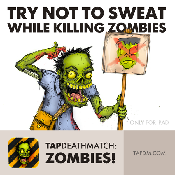 _JoeFletcher's tweet photo. I will either break my finger or my iPad. #tapdmz #zombie http://t.co/1sytlhhKEo http://t.co/mb4LLr3hBs