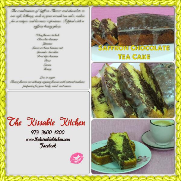 kissablekitchen's tweet photo. #bahrain #bahrainexpats #bh #expatsbahrain The infusion of Saffron flower and chocolate in our marbled tea cake http://t.co/z9VCOHn9Fv