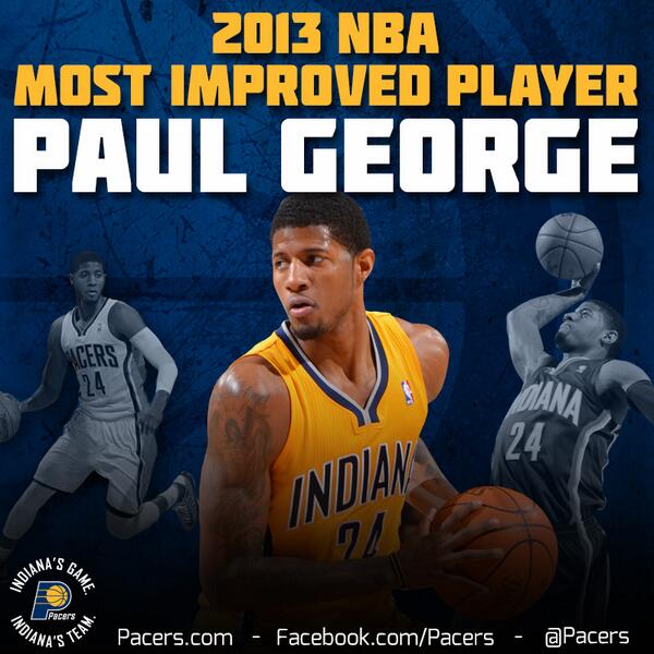 Pacers's tweet photo. Congratulations, @Paul_George24!  #PGMIP http://t.co/jzVdaMrrtz