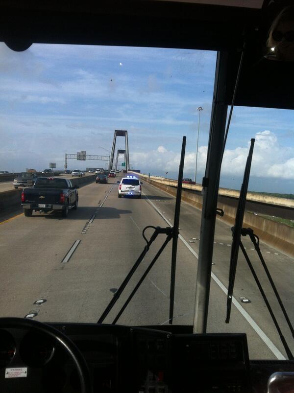 Nothing like a police escort. About the only time I like to see those lights. #cops #nola #nawlins
