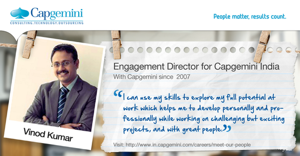 CapgeminiIndia's tweet photo. Life of Vinod Kumar, Engagement Director for #Capgemini India #KnowOurPeople http://t.co/w5nPk0XvVB http://t.co/qd5K6aKiBO