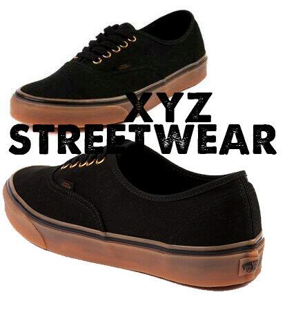 black vans with brown bottom