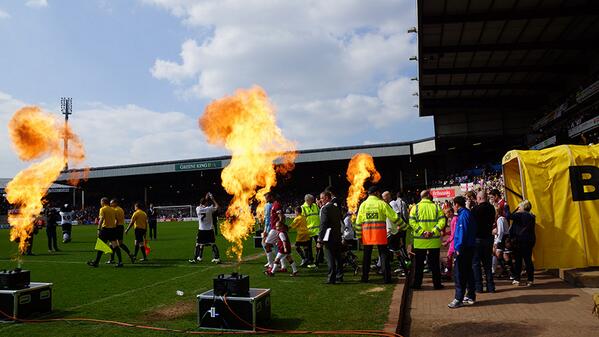 Pyrotechnology's tweet image. Another pic from @OfficialPVFC last Saturday. Some fantastic flame effects for the team to walk out to. #flame