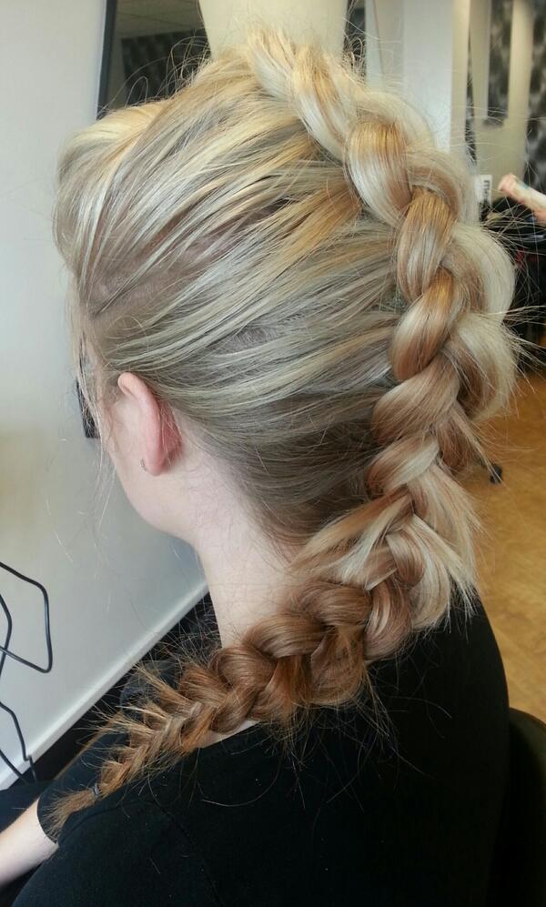 JosHairdressing's tweet image. And another #mohawkbraid #hair